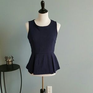 Navy Banana Republic sleveless blouse